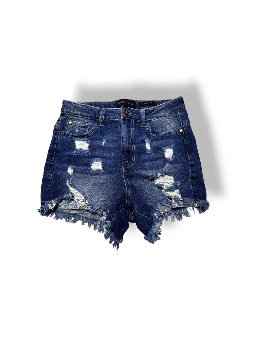 Kendall + Kylie "The Icon Short" Distressed High RIse Denim SHorts SIze 28